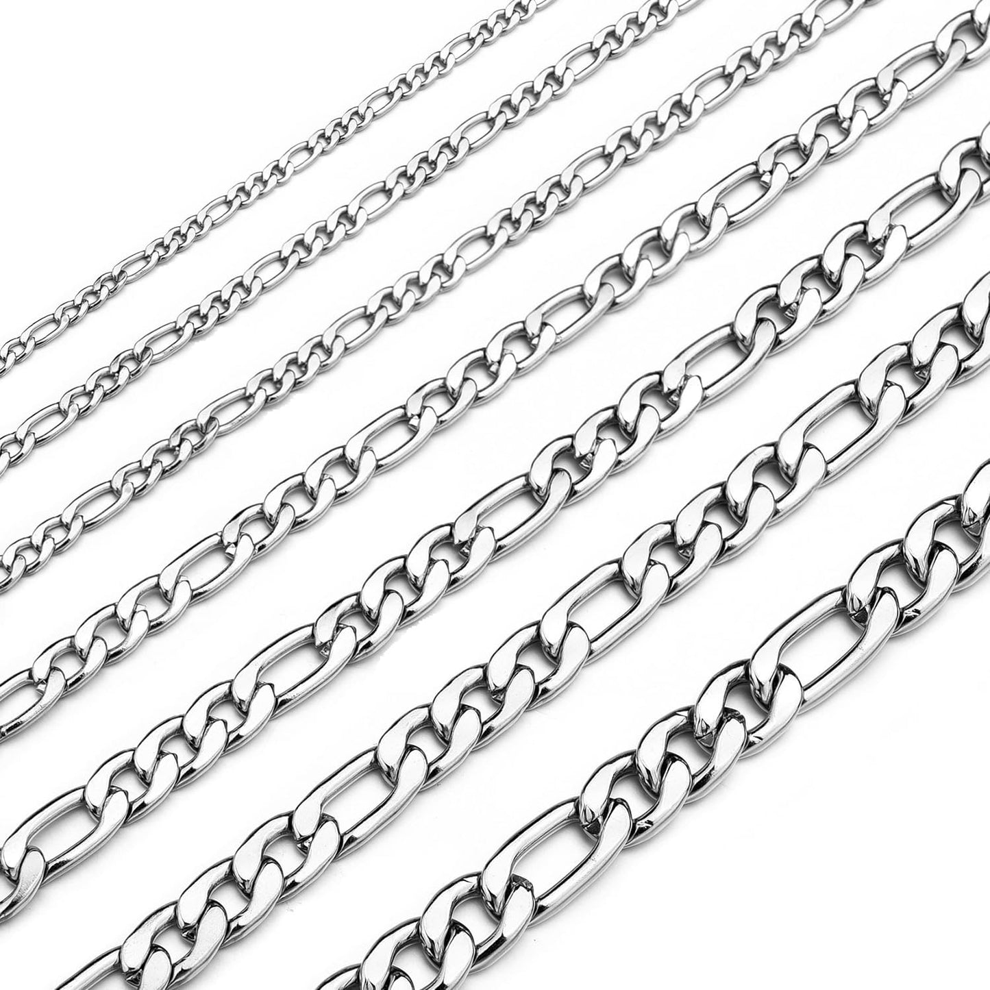 Figaro Chain Necklace Stainless Steel Real Gold Plated Chains for Men Women Jewelry Gift for Men Women Valentine'S Day Gift for Men